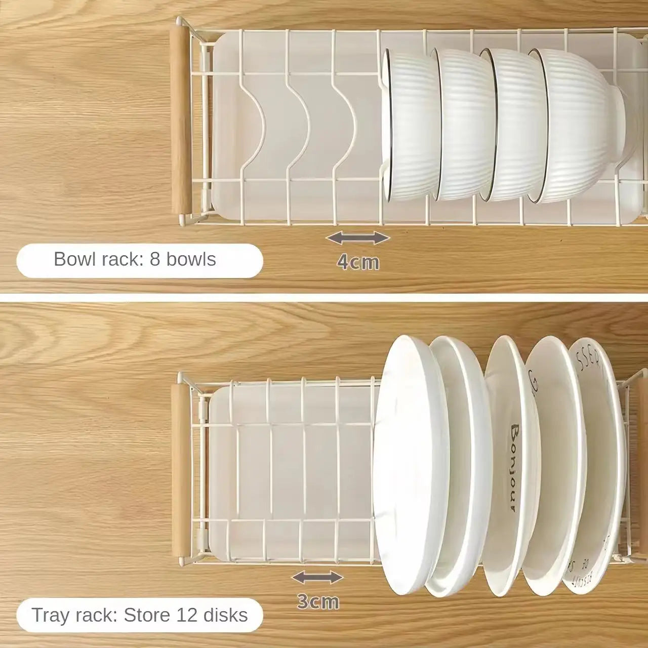 Rack escorredor de louças
Organizador de cozinha sem perfuração, ideal para secagem e armazenamento de tigelas e utensílios. Perfeito para bancadas ou armários domésticos.